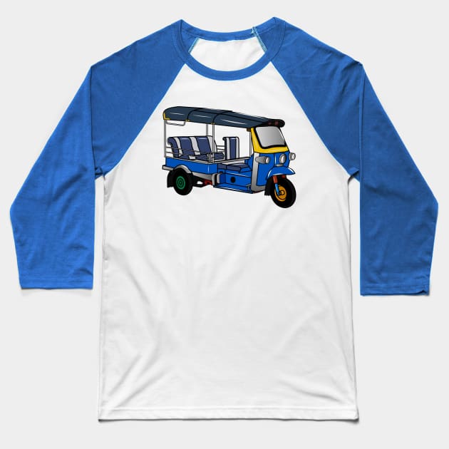 Tuk tuk cartoon illustration Baseball T-Shirt by Miss Cartoon